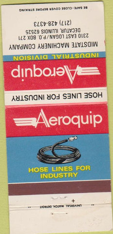 Matchbook Cover - Aeroquip Dectur IL WEAR 30 Strike