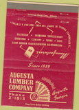 Matchbook Cover - Augusta Lumber Co Augusta GA 40 Strike