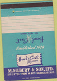 Matchbook Cover - Silbert Son Los Angeles CA 40 Strike