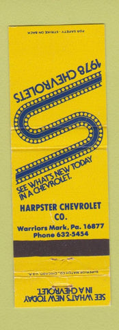 Matchbook Cover - 1978 Chevrolet Harpster Warriors Mark PA