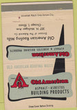 Matchbook Cover - Old American Asphalt Asbestos Chicago IL 40 Strike