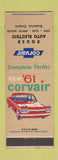 Matchbook Cover - 1961 Chevrolet Corvair Rouse Goderich ON Oldsmobile Envoy
