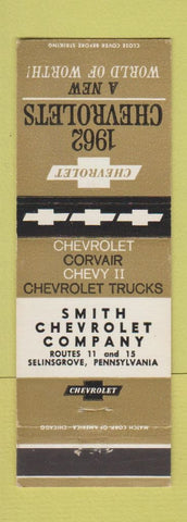 Matchbook Cover - 1962 Chevrolet Smith Selinsgrove PA