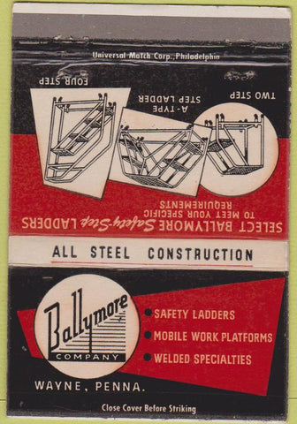 Matchbook Cover - Ballymore Co Wayne PA Step Ladders 40 Strike