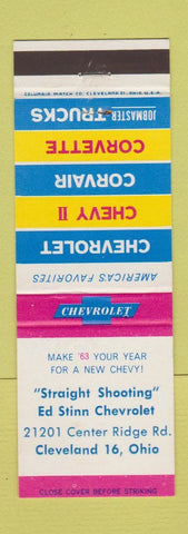 Matchbook Cover - 1963 Cherolet Ed Stinn Cleveland OH