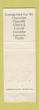 Matchbook Cover - 1966 Chevrolet Jerry Biggers Elgin IL