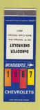 Matchbook Cover - 1967 Cheverolet DeNooyer Battle Creek MI