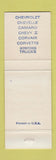 Matchbook Cover - 1967 Cheverolet DeNooyer Battle Creek MI