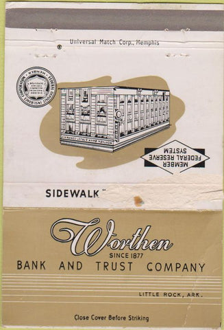 Matchbook Cover - Worthen Bank Trust Little Rock AR POOR 40 Strike