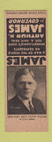 Matchbook Cover - Arthur James for Governor PA Pennsylvania Federal SAMPLE