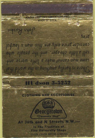 Matchbook Cover - Georgetown Clothing 40 Strike