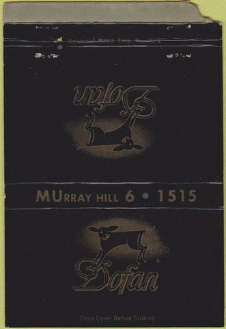 Matchbook Cover - Dorfan Handbags purses NYC POOR STRIKER 40 Strike