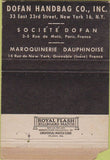 Matchbook Cover - Dorfan Handbags purses NYC POOR STRIKER 40 Strike