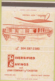 Matchbook Cover - Diversified Savings Chester WV 40 Strike