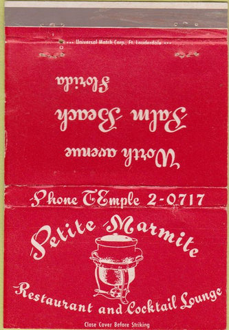 Matchbook Cover - Petite Marmite Restaurant West Palm Beach FL 40 Strike