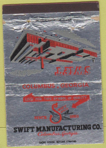 Matchbook Cover - Swift Manufacturing Columbus GA WEAR 40 Strike
