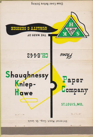 Matchbook Cover - SKK Paper Co St Louis MO 40 Strike