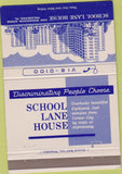 Matchbook Cover - School Lane House Philadelphia PA 40 Strike