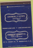 Matchbook Cover - Forrest Abbott Food Brokers Greenville SC 40 Strike