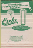 Matchbook Cover - Esche Supply Co Milwaukee WI plumbing heating 40 Strike