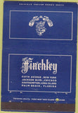 Matchbook Cover - Finchley New York City men's clothes 40 Strike