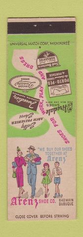 Matchbook Cover - Arenz Shoes Dubuque IA