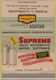 Matchbook Cover - Bruner Water Softeners Milwaukee WI 40 Strike