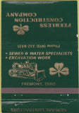 Matchbook Cover - Peerless Construction Fremont OH 40 Strike