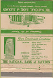 Matchbook Cover - National Bank of Jackson  MI 40 Strike