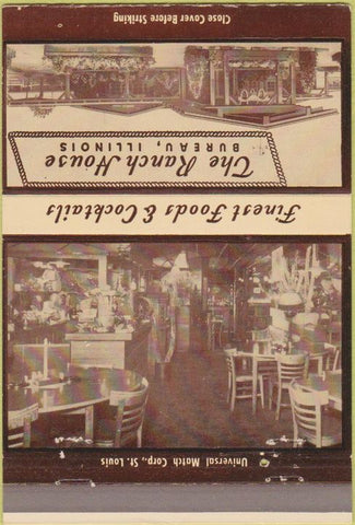 Matchbook Cover - Ranch House Bureau IL 40 Strike