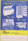 Matchbook Cover - Electrical Rock Island IL freezers refridgerators 40 Strike