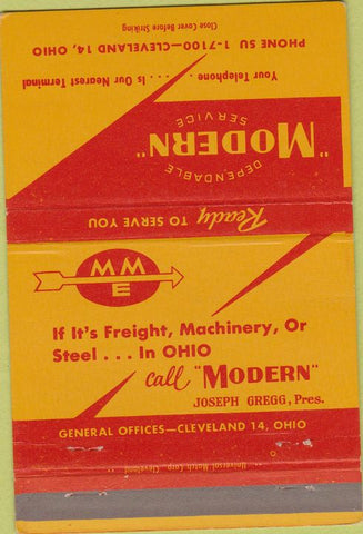Matchbook Cover - Modern Trucking Cleveland OH 40 Strike