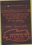 Matchbook Cover - Huntington Park Saw Knife Huntington Park CA 40 Strike