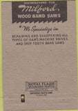 Matchbook Cover - Huntington Park Saw Knife Huntington Park CA 40 Strike