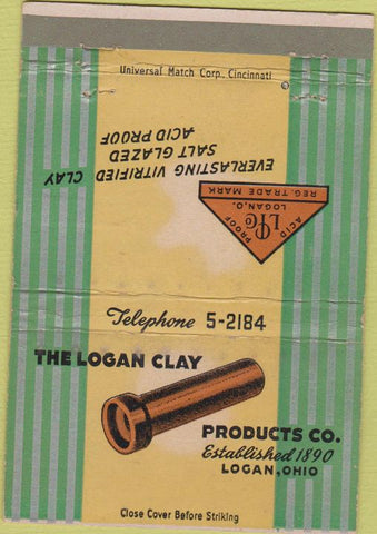 Matchbook Cover - Logan Clay Products Logan OH 40 Strike