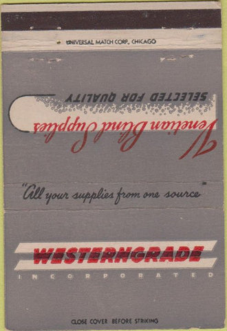 Matchbook Cover - Westerngrade Inc supplies Chicago IL metal wood 40 Strike