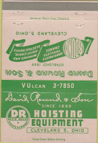 Matchbook Cover - DR Hoisting Equipment Cleveland OH cranes 40 Strike