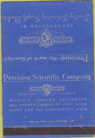 Matchbook Cover - Precision Scientific Chicago IL 40 Strike