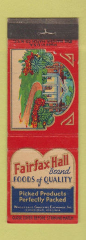 Matchbook Cover - Fairfax Hall Foods