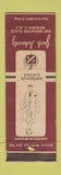 Matchbook Cover - Jack Schwartz Men's Clothes Newark NJ WEAR