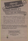 Matchbook Cover - Atlantic Tool Die Co Lakewood OH 40 Strike