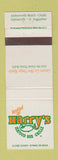 Matchbook Cover - Harry's Restaurant Gainesville St Augustine Jacksonville FL