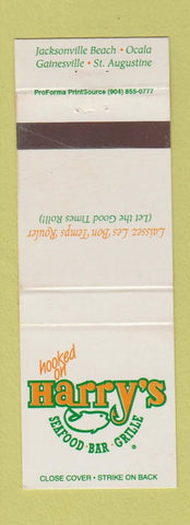 Matchbook Cover - Harry's Restaurant Gainesville St Augustine Jacksonville FL