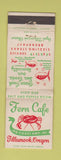 Matchbook Cover - Fern Cafe Tillamook OR WEAR