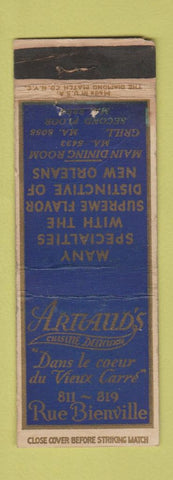 Matchbook Cover - Arnaud's Restaurant New Orleans LA WORN