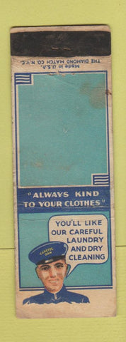 Matchbook Cover - Laundry Dry Cleaning BLANK WORN