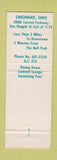 Matchbook Cover - Mohawk Motor Inns Cincinnati Baltimore Philadelphia Buffalo