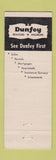 Matchbook Cover - Dunfey Real Estate Hampton NH Rye Exeter Durham