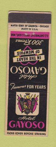 Matchbook Cover - Hotel Gayoso Memphis TN