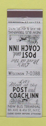 Matchbook Cover - Post and Coach New York City Bus Terminal